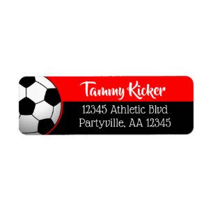 Red & Black Soccer Address