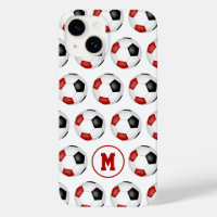 red black soccer balls sports pattern