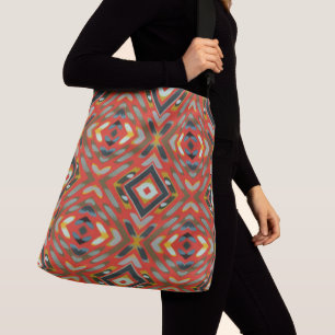 Red & Black Southwestern Unique Pattern Crossbody Bag