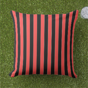 Red Black Stripes  Cushion
