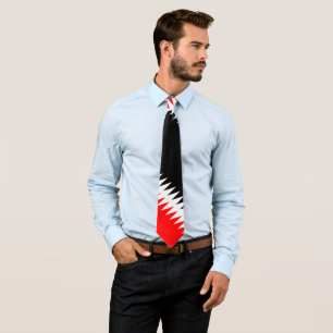 Red Black Stripes on White Tie