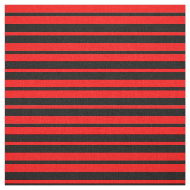 Red Black Stripes Pattern Design Fabric (Swatch)