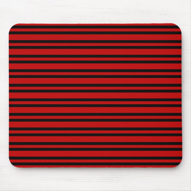 Red Black Stripes Pattern Mouse Pad (Front)