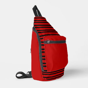 Red Black Stripes Pattern Sling Bag