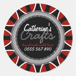 Red+Black Sunshine Business Product round Sticker