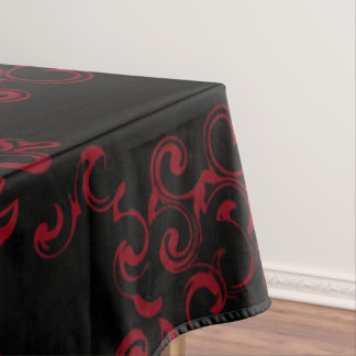 Red & Black Swirl Gothic Wedding Tablecloth