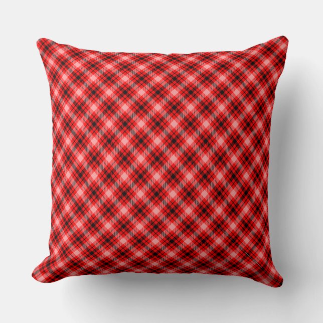 Red Black Tartan Chequered Plaid Pattern-24899 Cushion (Front)