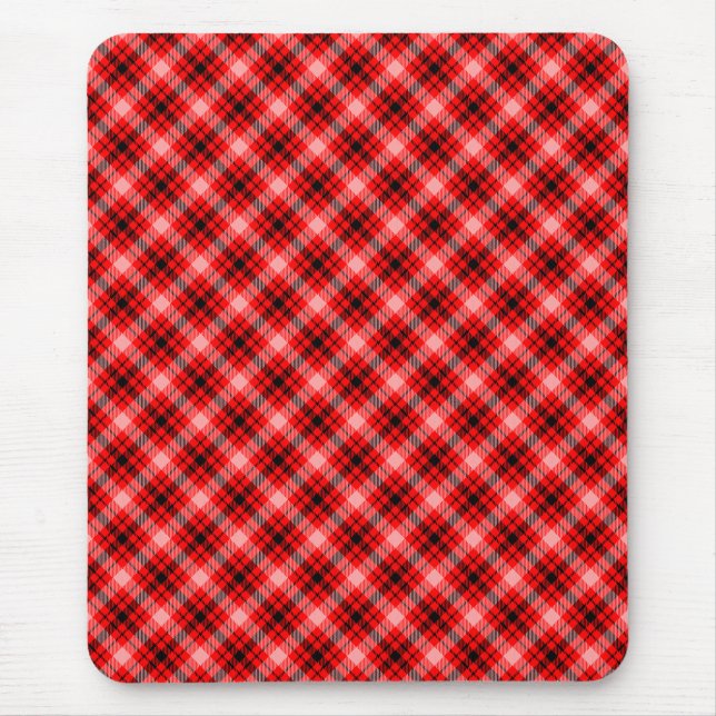 Red Black Tartan Chequered Plaid Pattern-24899 Mouse Pad (Front)