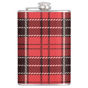 Red & Black Tartan Flask