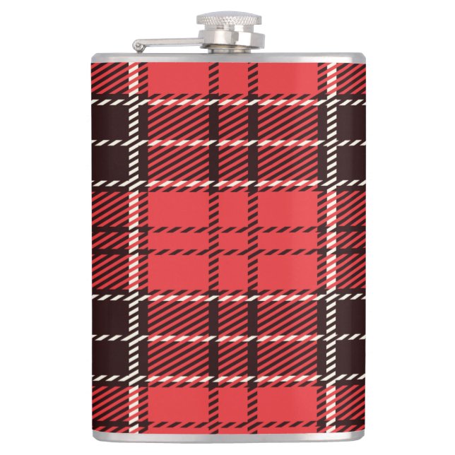 Red & Black Tartan Flask (Front)