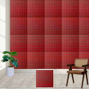 Red Black Tartan Plaid Ceramic Tile 