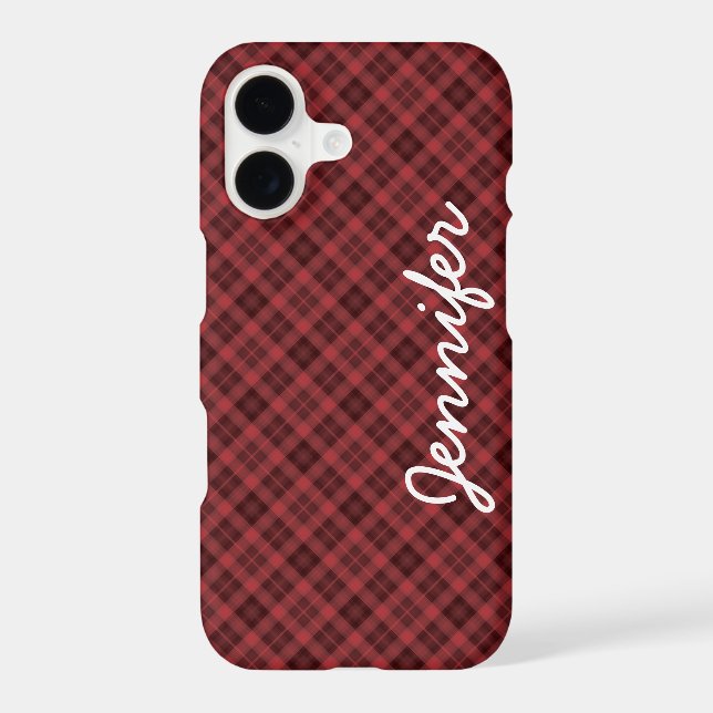Red Black Tartan Plaid Personalised Name (Back)