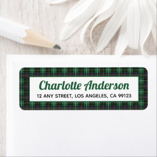 Red Black Tartan Plaid Return Address Labels