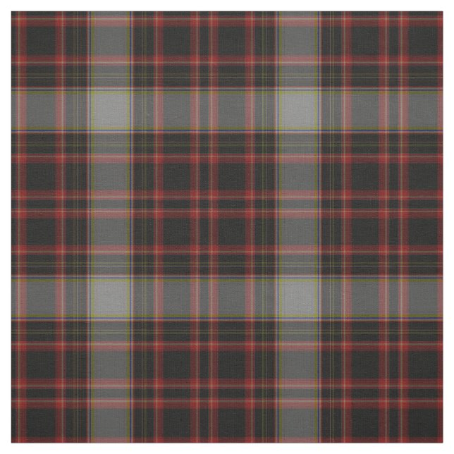 Red Black Taupe Gray Tartan Plaid Fabric (Swatch)