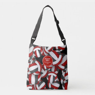red black team colours volleyball coach crossbody bag