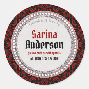 Red Black Tribal Pattern Made By Labels Stickers