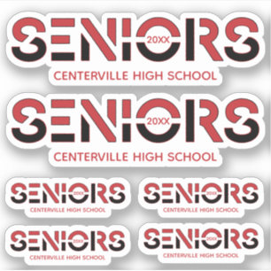 Red & Black Two-Colour Seniors Sliced Custom-Cut