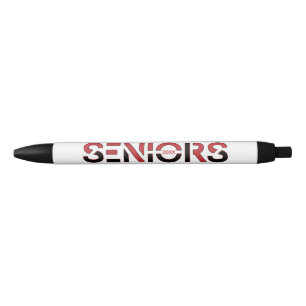 Red & Black Two-Colour Seniors Sliced Letters Black Ink Pen