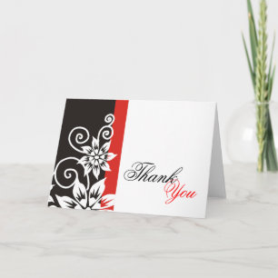 Red & Black Unique Thank You Cards