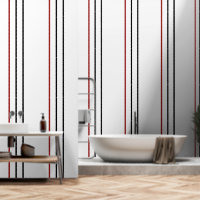 Red Black Vertical Stripe White