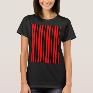 Red Black Vertical Stripes Pattern T-Shirt