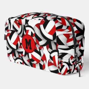 red black volleyball club colours monogrammed dopp kit