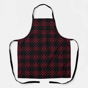 Red Black Weave Pattern Apron