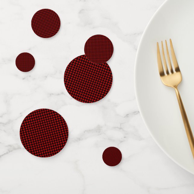 Red Black Weave Pattern Confetti (Group)