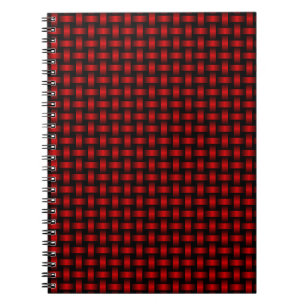 Red Black Weave Pattern Notebook