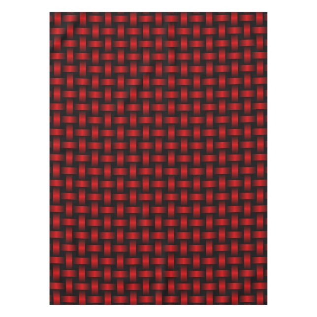 Red Black Weave Pattern Tablecloth (Front)