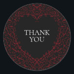 Red Black Wedding Gothic Heart Beautiful Elegant Classic Round Sticker<br><div class="desc">Our beautiful red and black elegant gothic heart design is great as a dark elegant wedding design.</div>