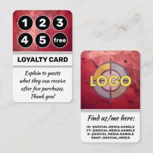 Red Black & White Bold Rewards Dynamic Business Loyalty Card