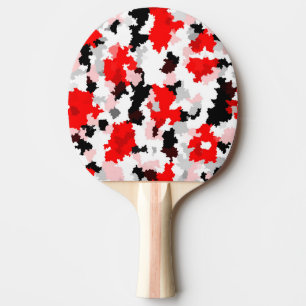 Red Black White Camo Abstract Design Ping Pong Paddle