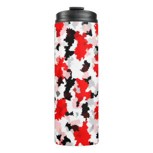 Red Black White Camo Abstract Design  Thermal Tumbler