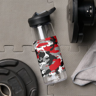 Red Black White Camo Camelbak Water Bottle