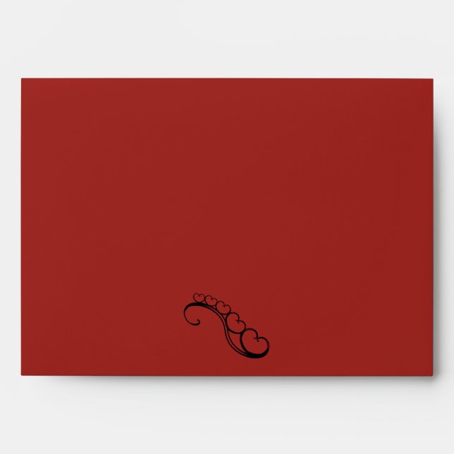 Red Black & White Damask Envelope (Front)