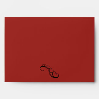 Red Black & White Damask Envelope