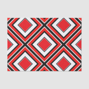 Red Black White Diamond Geometric Tissue Paper