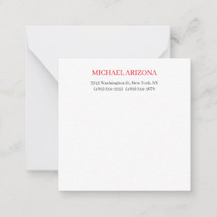 Red Black & White Minimalist Simple Plain Modern Card