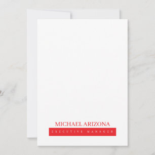 Red Black & White Minimalist Simple Plain Modern Card