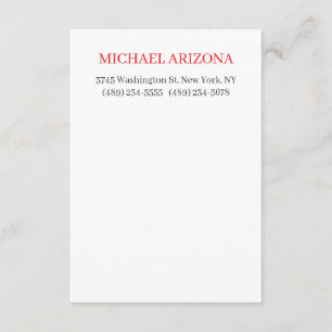 Red Black & White Minimalist Simple Plain Modern Enclosure Card