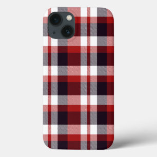 Red Black White Plaid iPhone 13 Case
