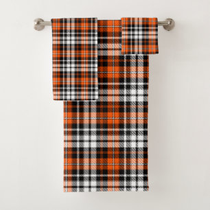 Red Black White Plaid Tartan Pattern Design Bath Towel Set