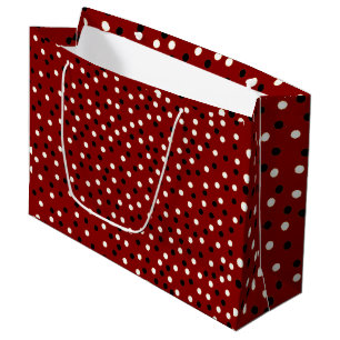 Red/Black/White Poke A Dot Design Large Gift Bag
