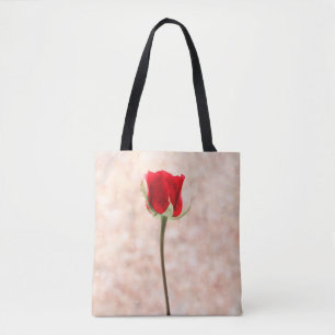 Red Black White Rose Tote Bag
