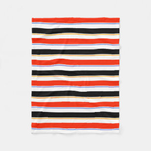 Red Black White Stripes Lines Pattern Design Fleece Blanket