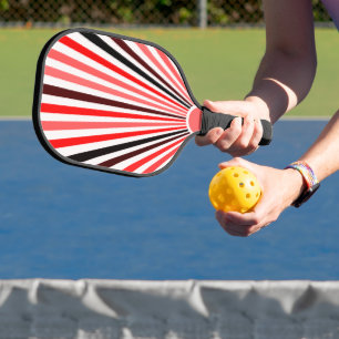 Red Black white stripes Pickleball Paddle