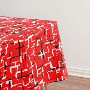 Red Black White Tablecloth