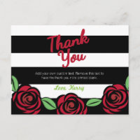 Red, Black, White Thank You Cards