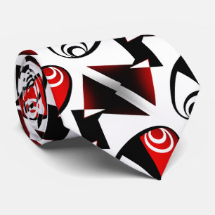Red Black White Tie